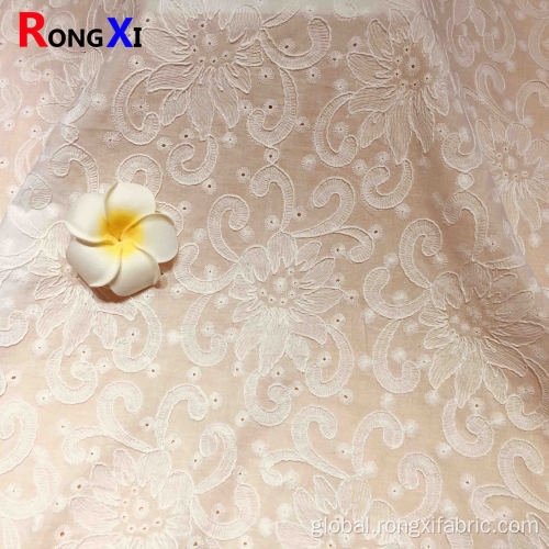 100 Cotton Fabric Cotton Eyelet Fabric Embroidered Fabric with Fishing Line Manufactory